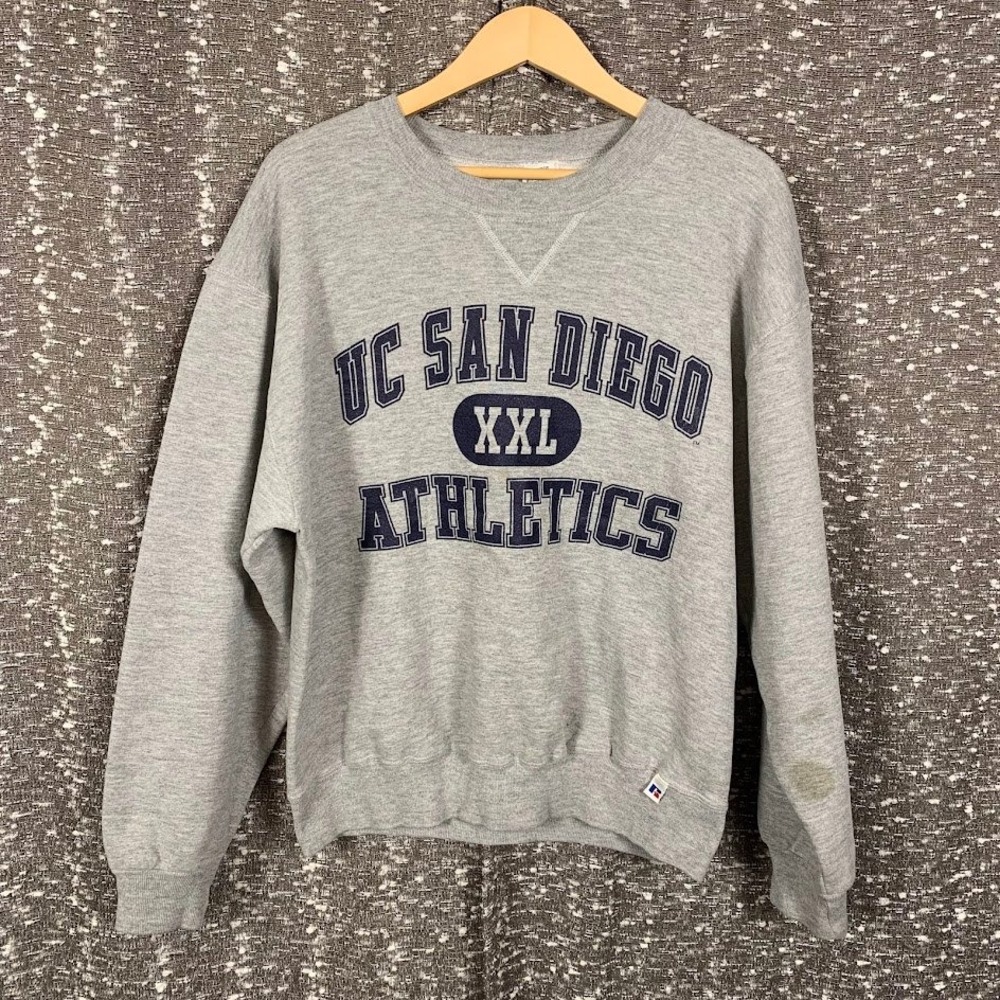 Vintage Russell Athletic UC San Diego Athletics Sweatshirt XXL Gray UCSD Tritons